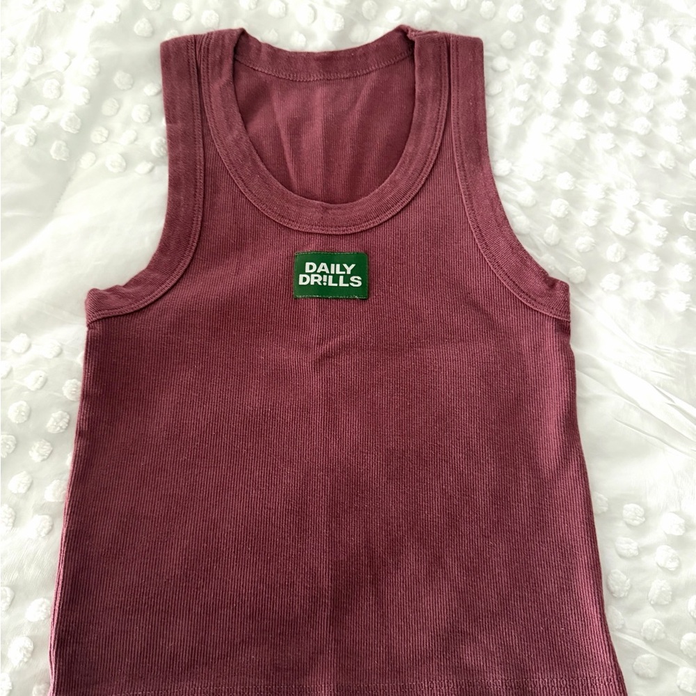 Daily Drills Burgundy Sleeveless Top